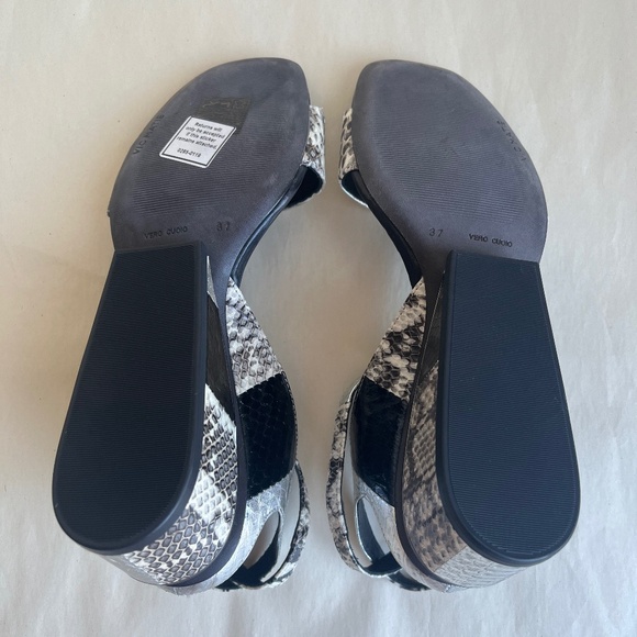 Vic Matie New Black Silver Python Leather Ankle Strap Comfy Sandals Shoes 7 - Picture 8 of 12